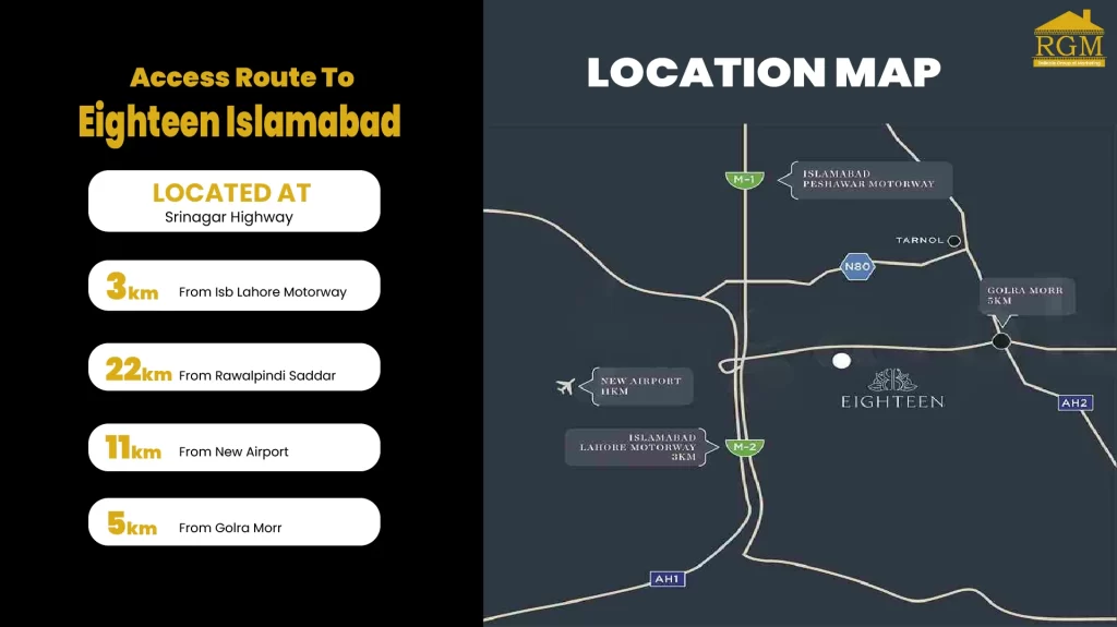 eighteen-islamabad-location-map